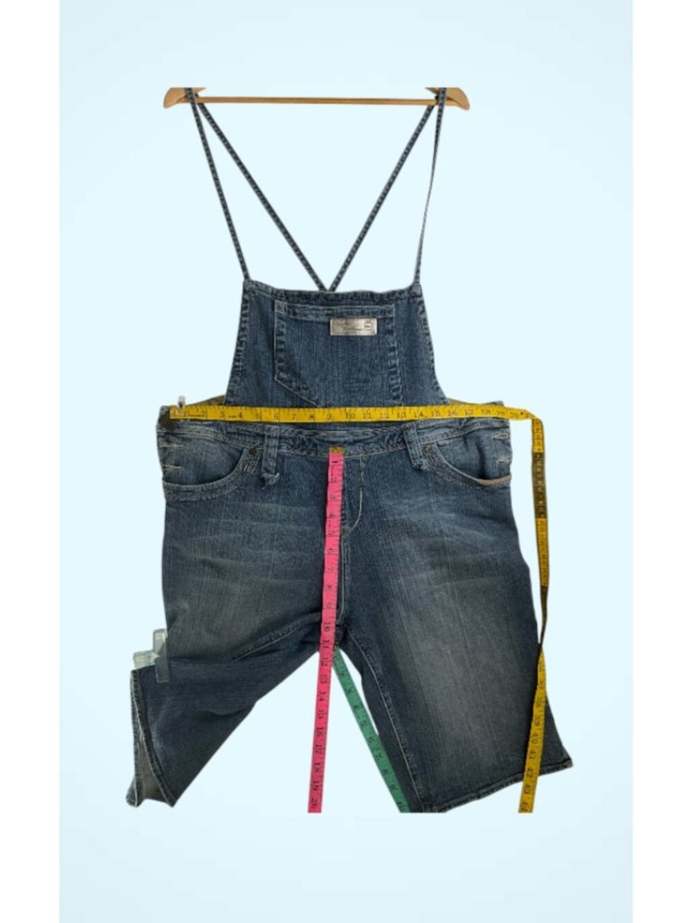 Apple Bottoms Y2K Denim Capri Overalls Women 15/16 Cropped Jumpsuit Vintage Styl - Picture 12 of 13